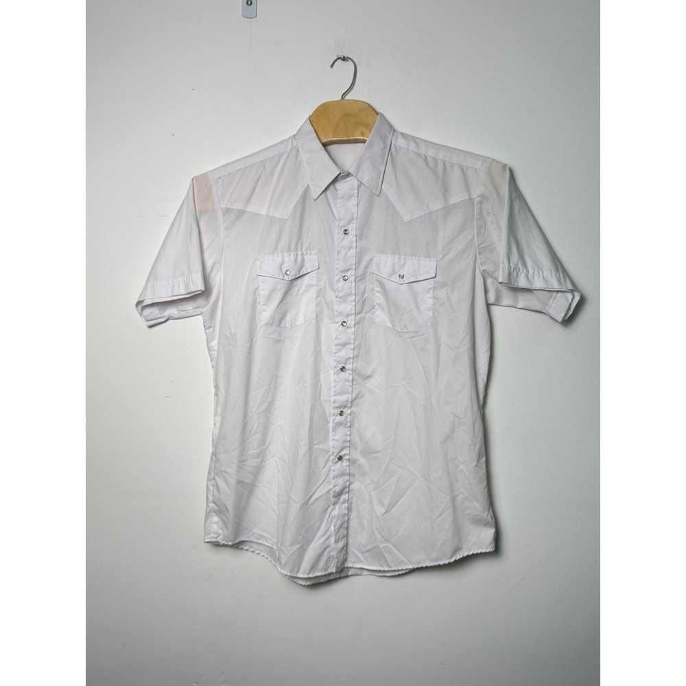 Rockmount Ranch Wear Mens White Short Sleeve Western Pearl Snap Shirt 17.5 XL